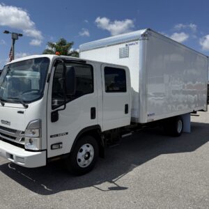 ISUZU NPR GAS CREW CAB WITH COMPLETE VAN BODY AND RAMP